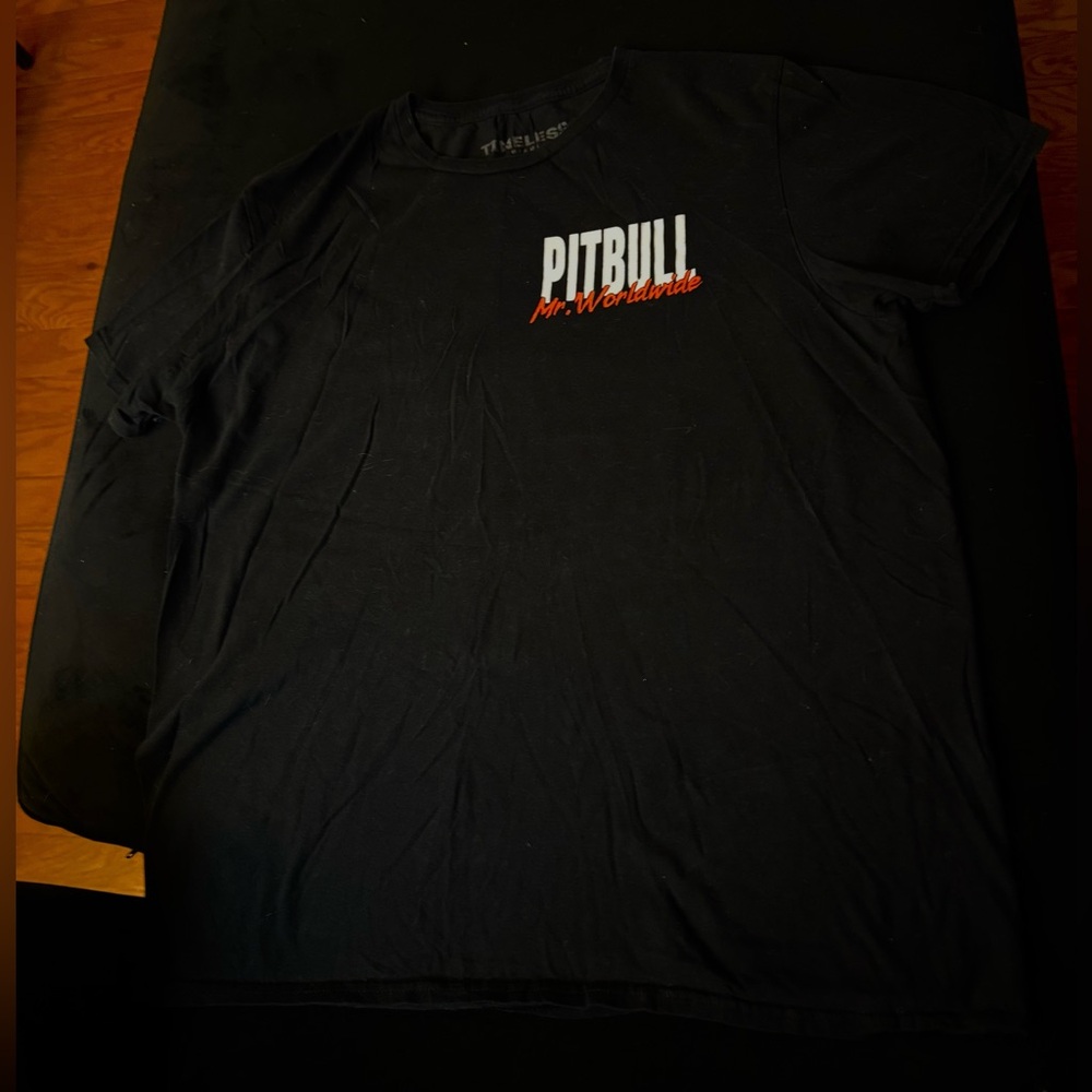 Pitbull Mr. Worldwide Black Graphic T-Shirt Men’s Large Timeless Miami